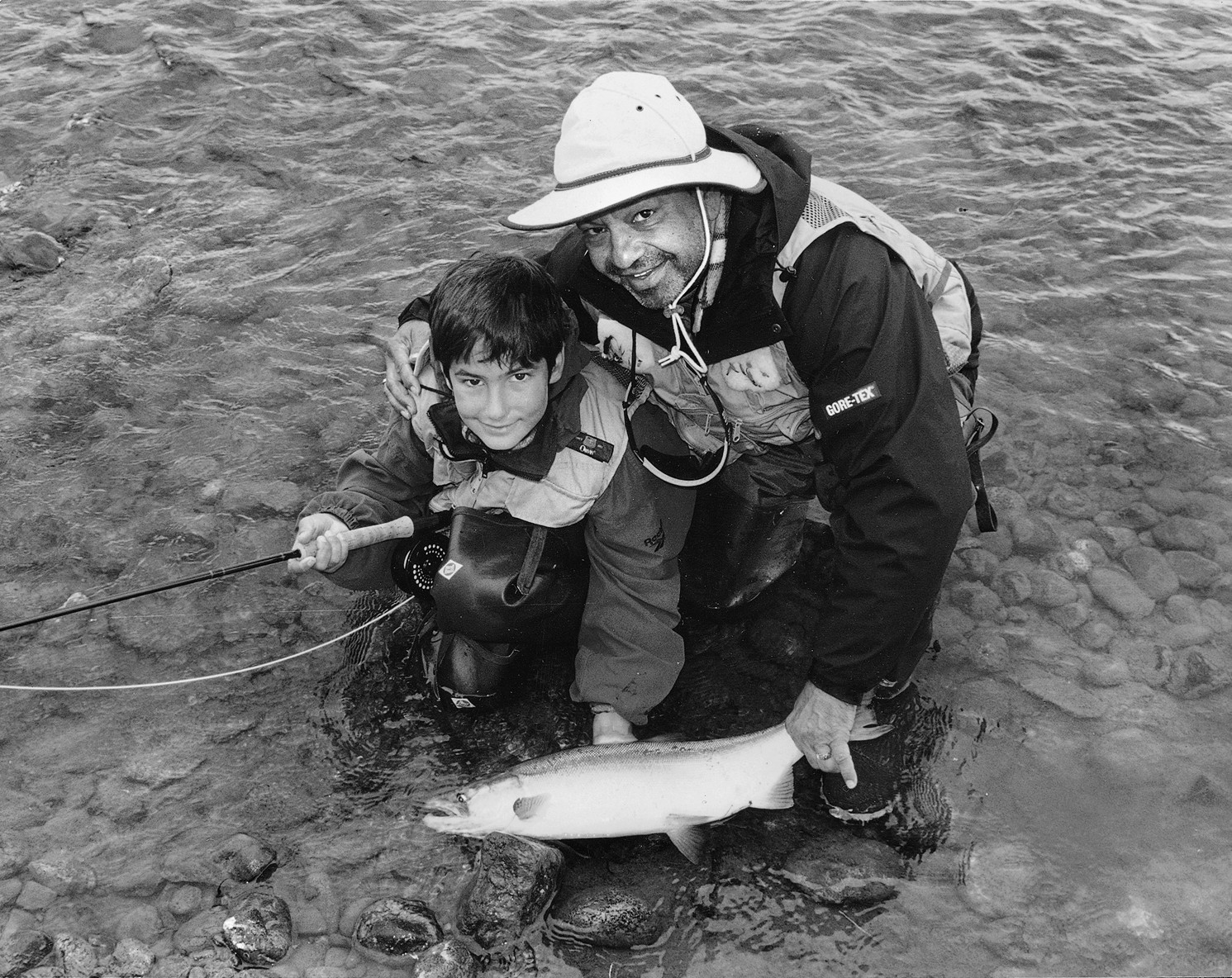 Cheech Marin, right, fishing for sockeye salmon in Alaska with his son Joey, in an undated family photo.