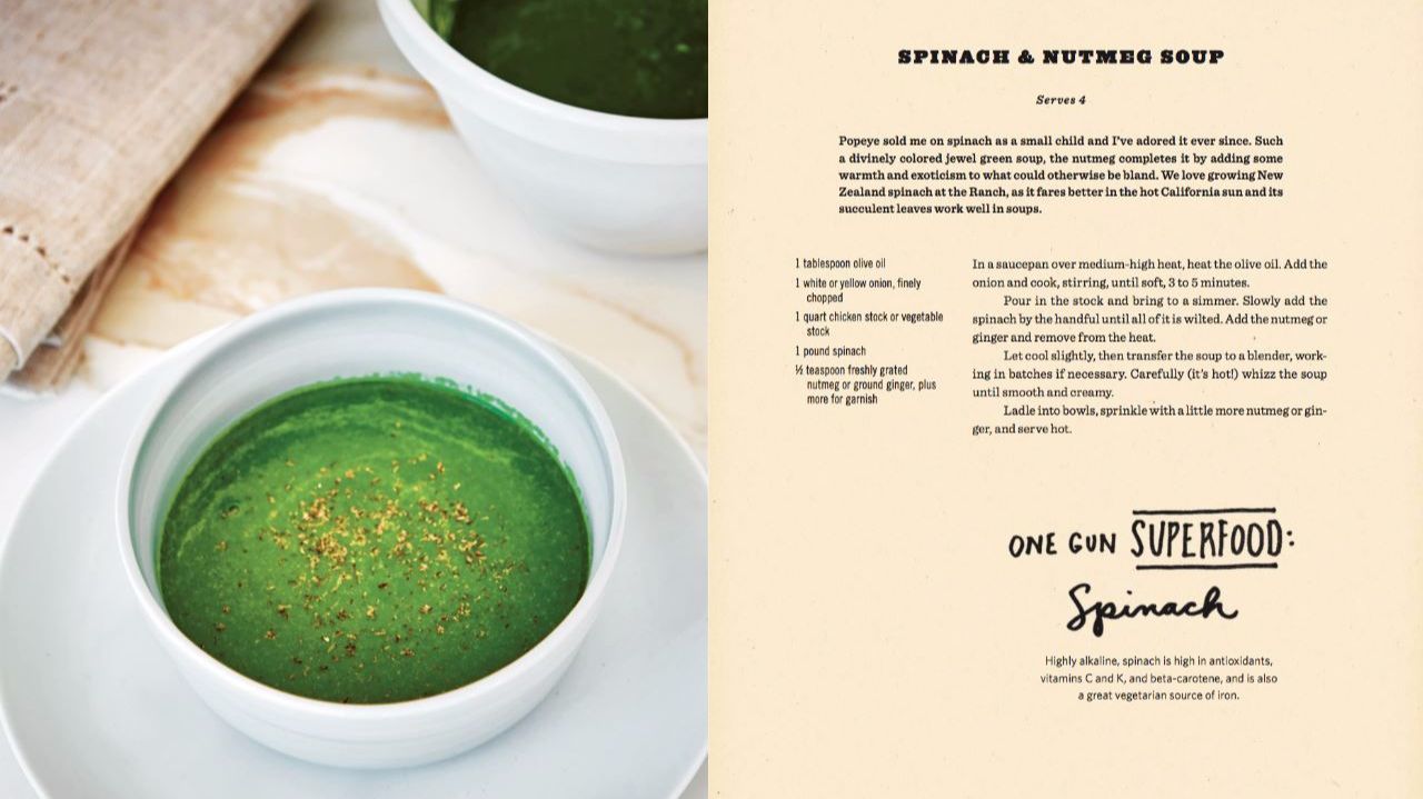 Biodynamic recipes highlight super foods like spinach.