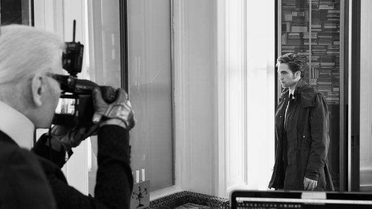 Behind the scenes of the Dior Homme fall 2016 campaign shoot, featuring Robert Pattinson, photograph