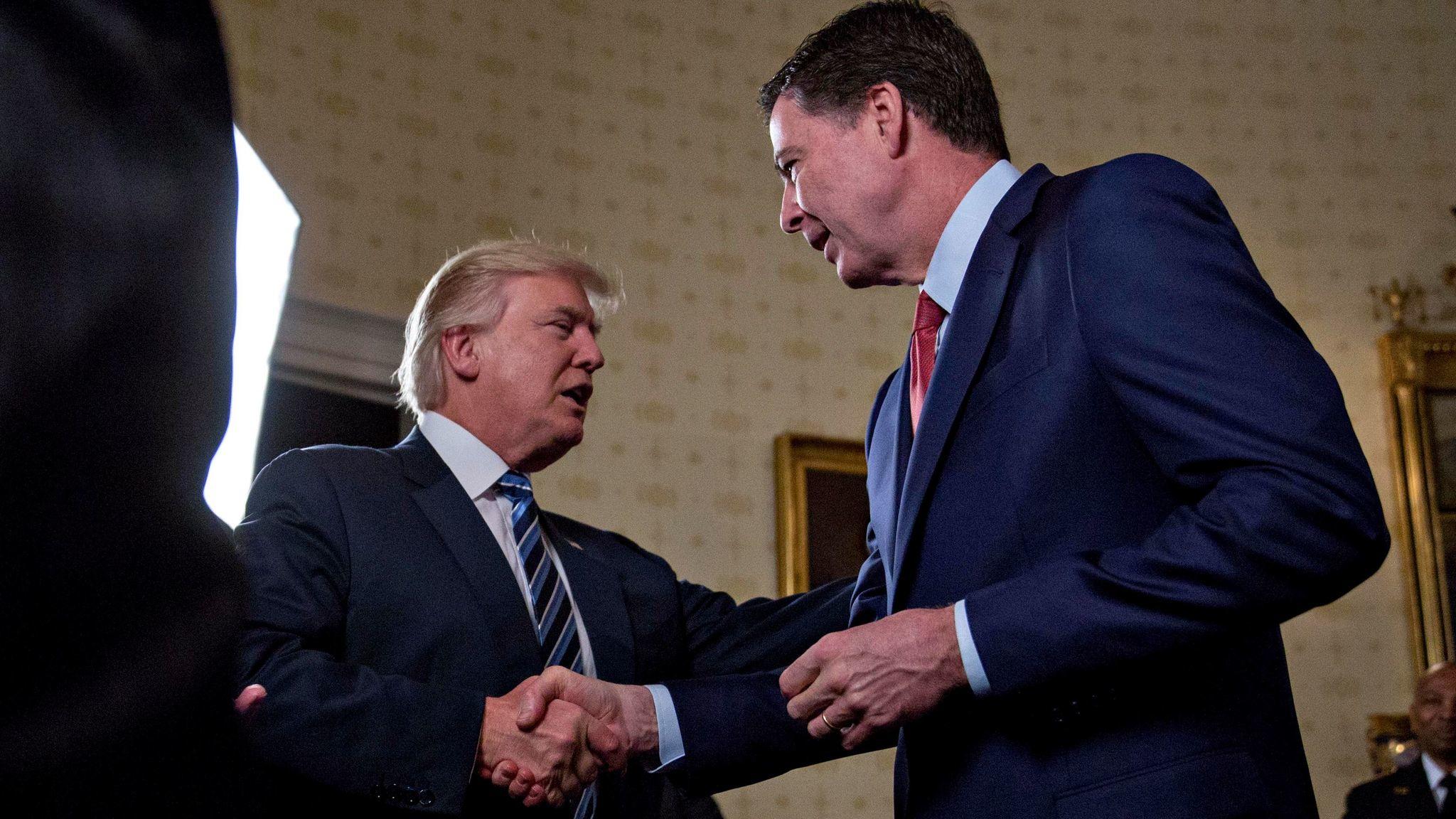Trump and Comey at the White House on Jan. 22.