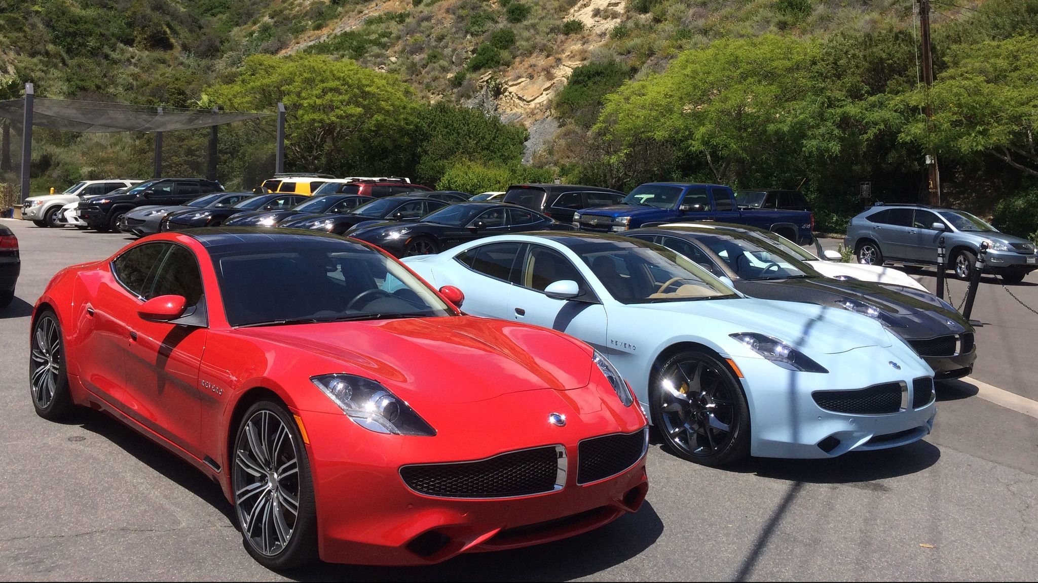 A collection of Karma Reveros, prepped for driving, sit in Laguna Beach.