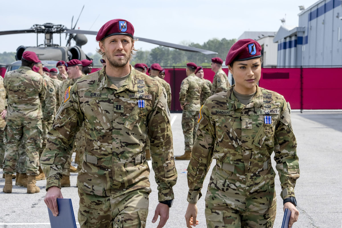 Matt Barr and Christina Ochoa star in the new CW military drama "Valor," about a special-ops unit. (Eric Doss / CW)