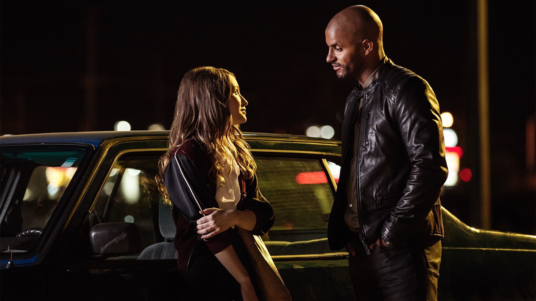Emily Browning and Ricky Whittle in "American Gods."