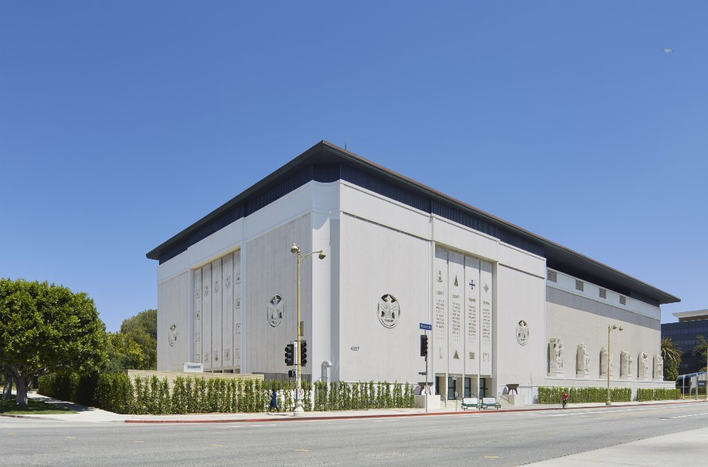 The Marciano Art Foundation is housed in the long-shuttered Masonic temple on Wilshire Boulevard, designed in 1961 by Millard Sheets and renovated by Kulapat Yantrasast.