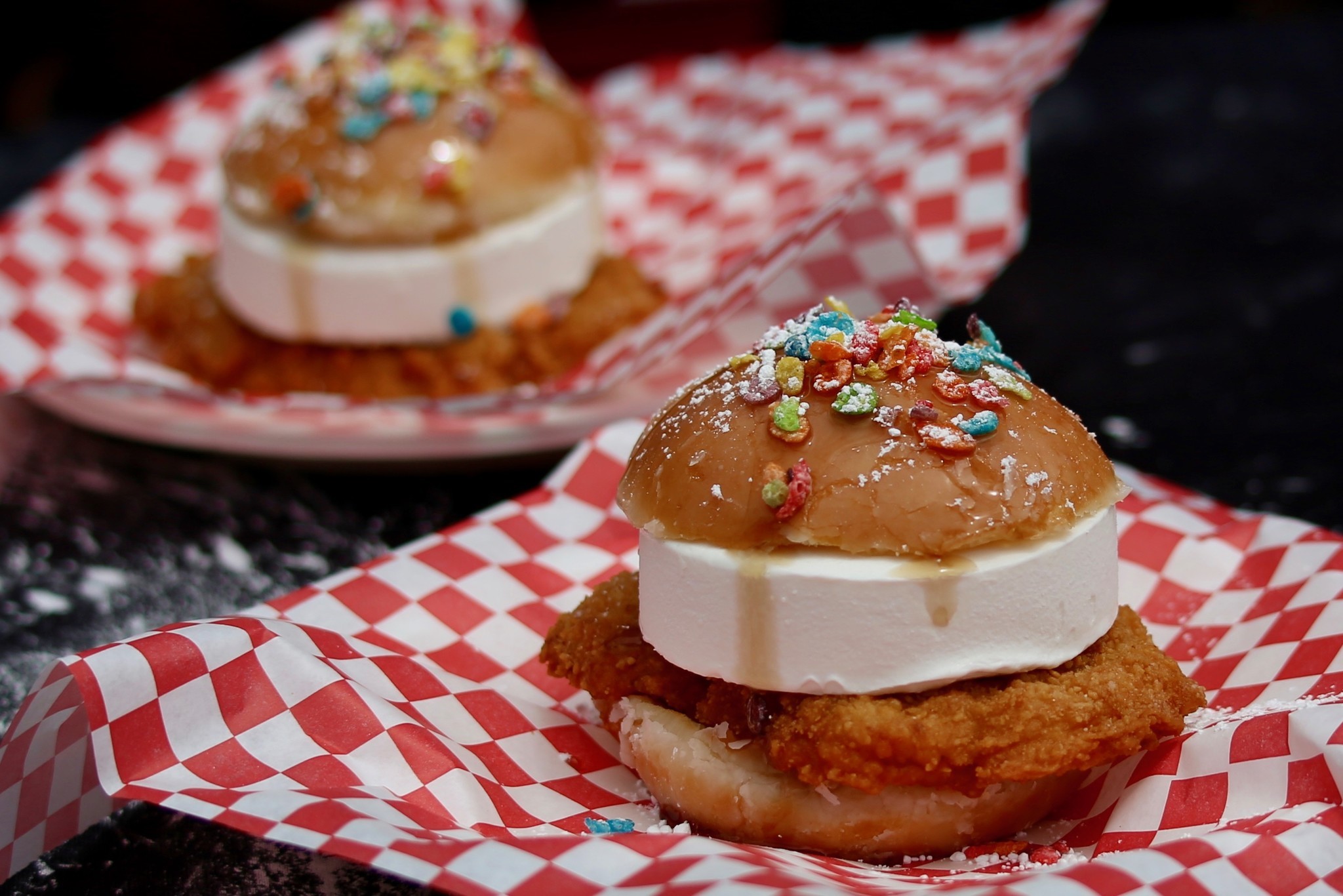 A range of culinary concoctions will be dished out at this year’s county fair, including the donut fried chicken ice cream sandwich by Chicken Charlie’s.