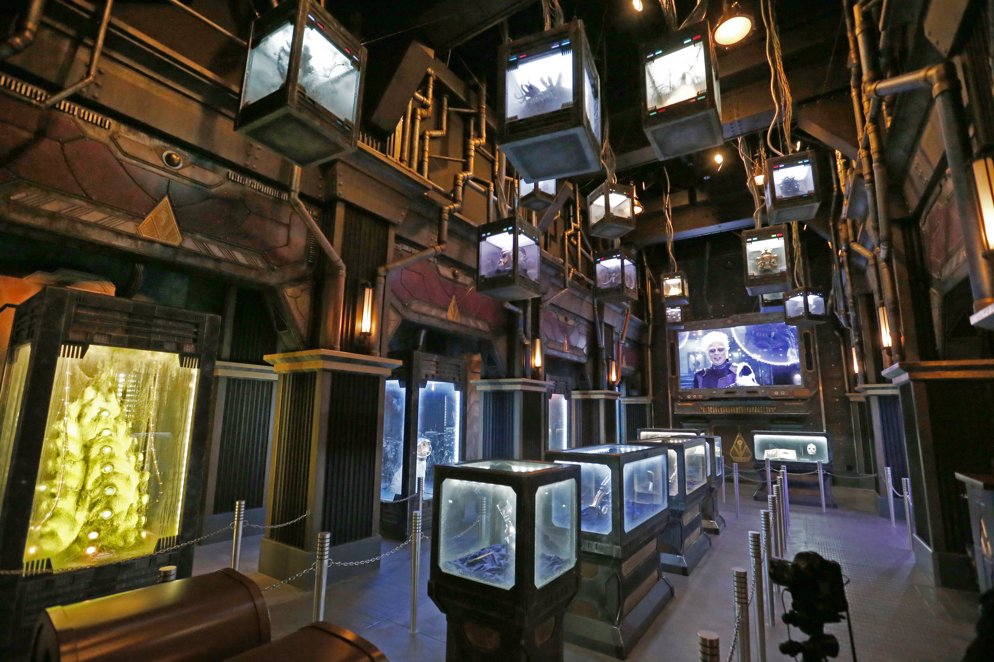 Inside the Collector's fortress at Guardians of the Galaxy: Mission Breakout.