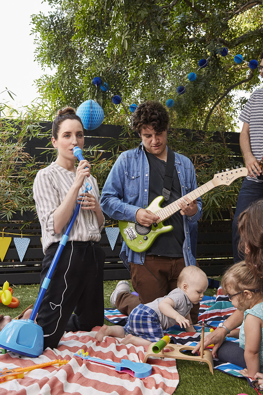 Zoe Lister-Jones as Anna and Adam Pally as Ben in "Band Aid."