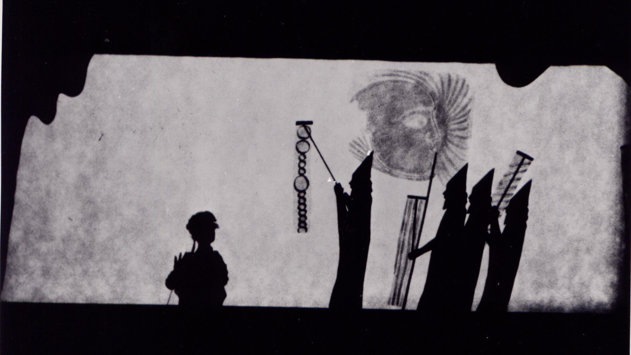 The original shadow puppet performance of "Young Caesar" at Caltech in 1971.