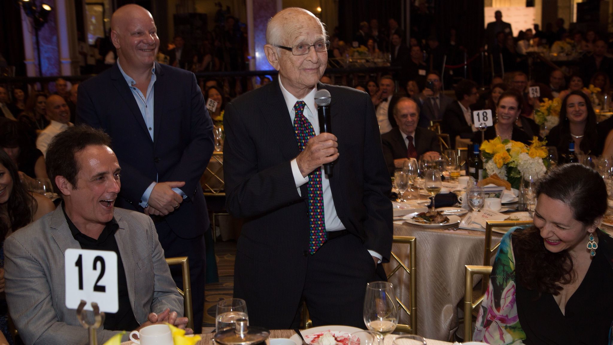 Norman Lear speaks during the Cool Comedy Hot Cuisine charity event.