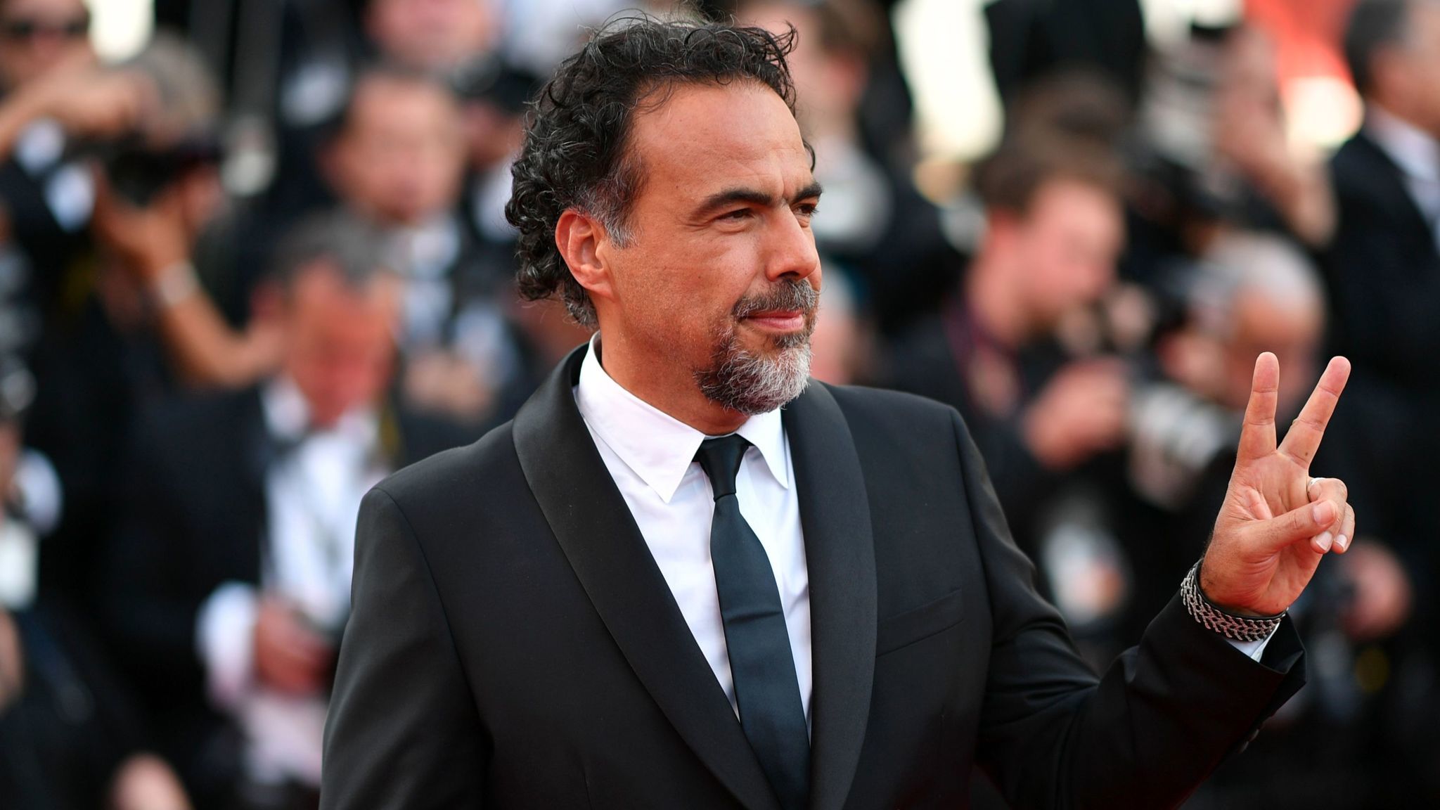 Alejandro G. Iñárritu arrives for a screening of his virtual reality experience "Carne y Arena" at Cannes in May.