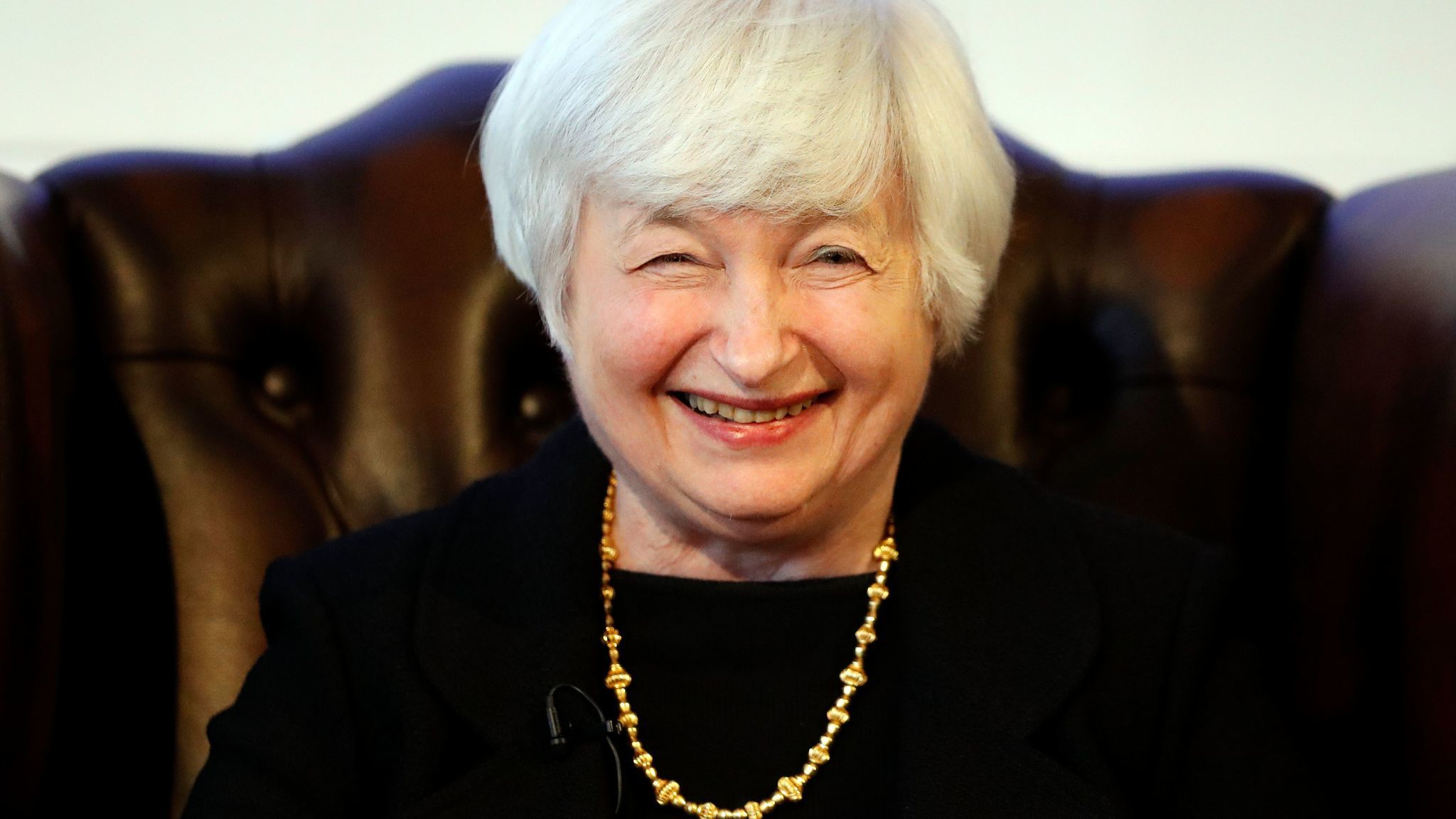 U.S. Fed Chairwoman Janet Yellen speaks during a discussion at Carlton House Terrace of the Britsih Academy in London.