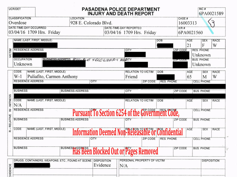 Pasadena police prepared a report on the Hotel Constance episode only after The Times repeatedly ask