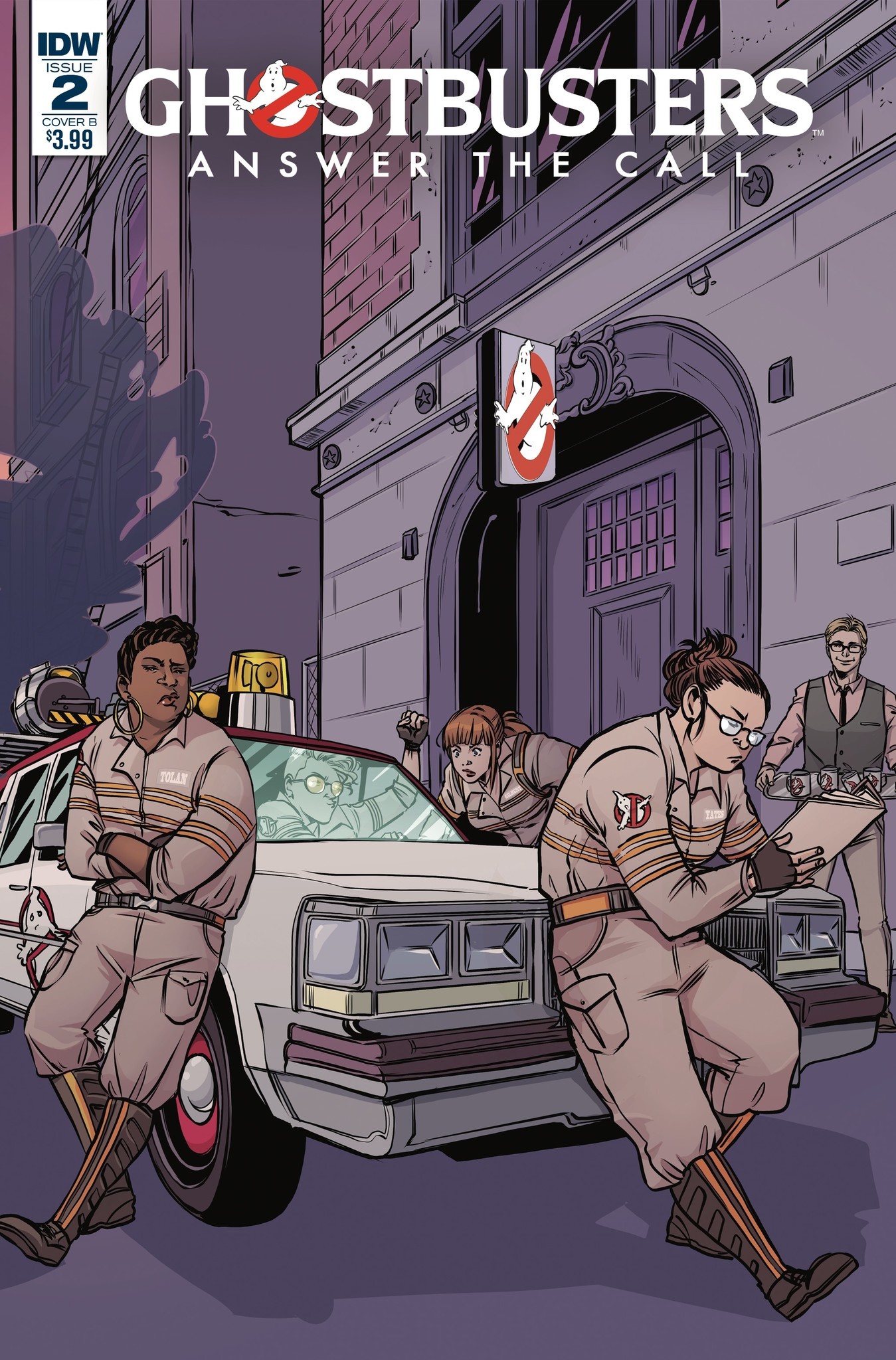 The cover for "Ghostbusters: Answer the Call" No. 2 by artist Emma Viecelli and colorist Luis Antonio Delgado.