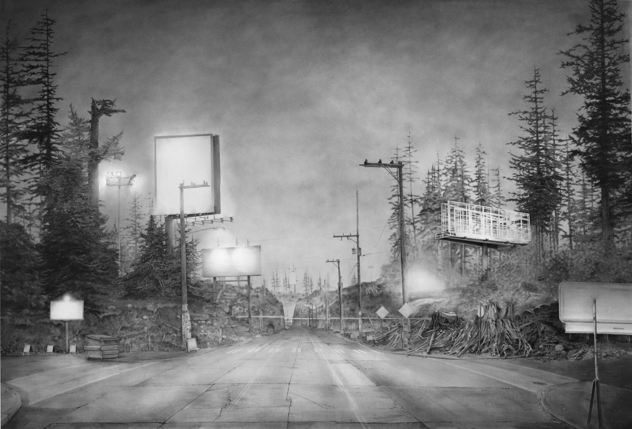 Lead Pencil Studio, "A Clearing," 2015, charcoal, graphite, ink