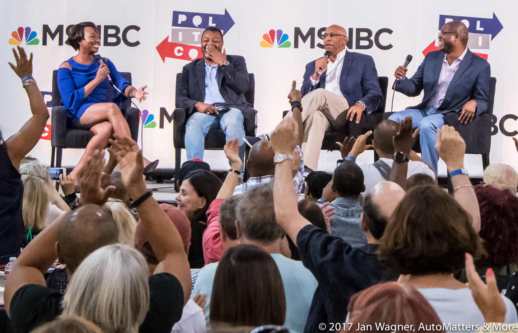 Joy Reid, Krystal Ball, Malcolm Nance & Michael Steele with their appreciative and enthusiastic audience.