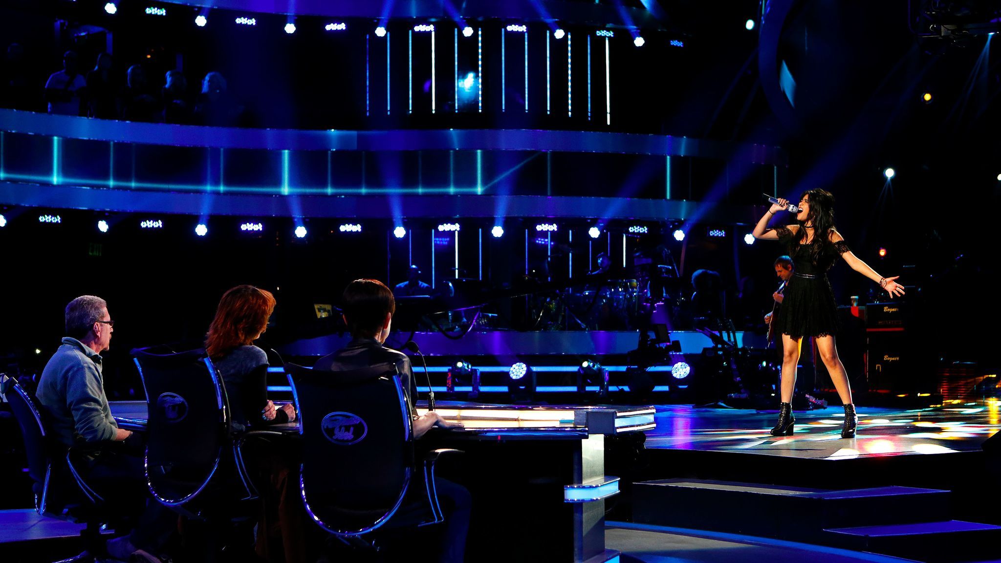 Contestant Sonika Vaid performs during a dress rehearsal for the final season of "American Idol" on Fox. (Mel Melcon / Los Angeles Times)
