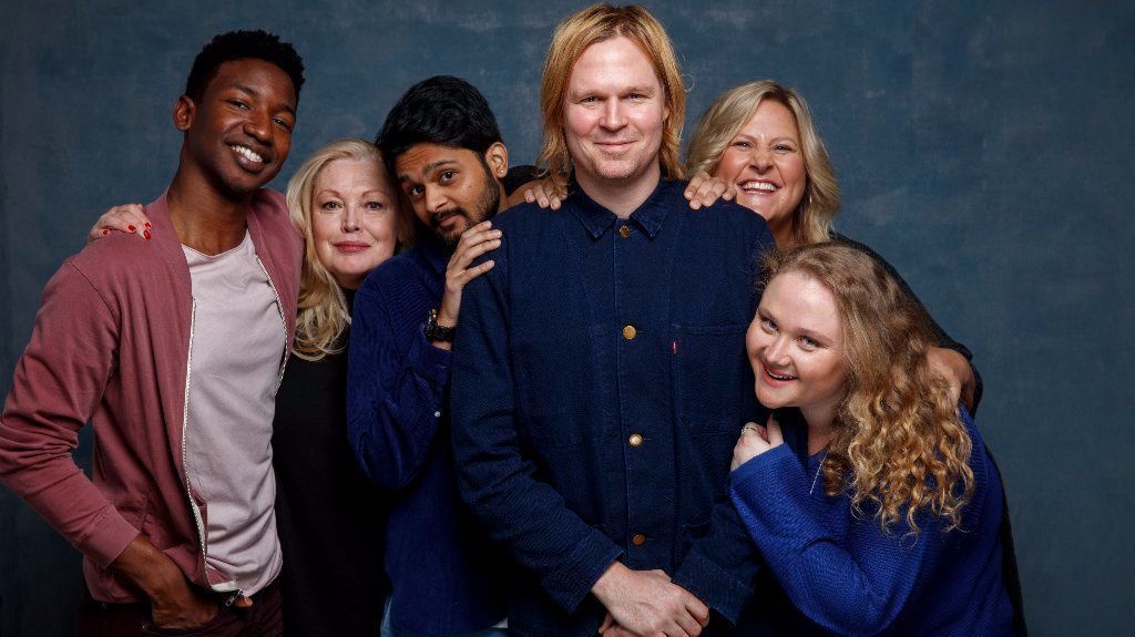 "Patti Cakes” writer-director Geremy Jasper, center, bonds with his cast: Mamoudou Athie, from left, Cathy Moriarty, Siddharth Dhananjay, Bridget Everett  and Danielle Macdonald.