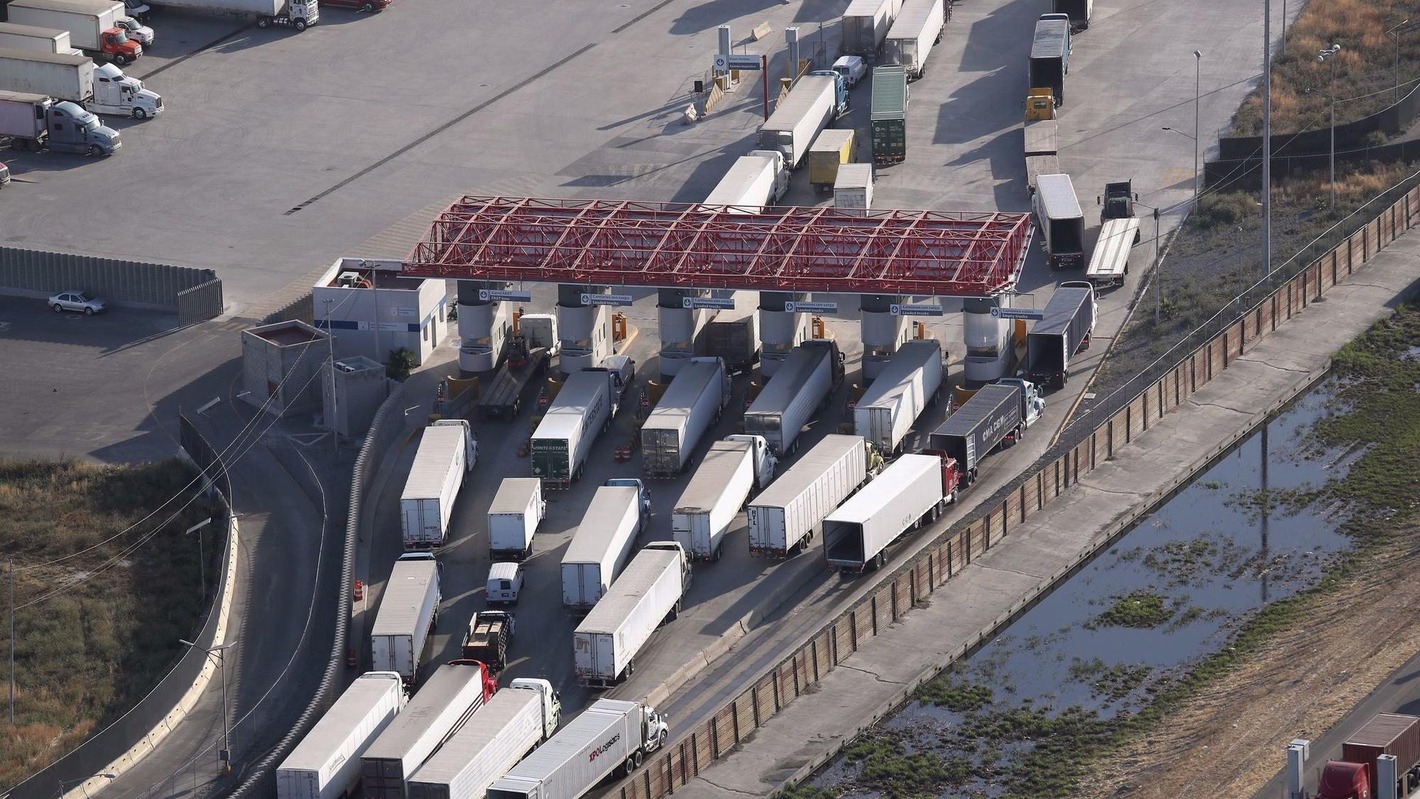 Freight truck pass through Mexican Customs before entering the United States at the Otay Mesa port o