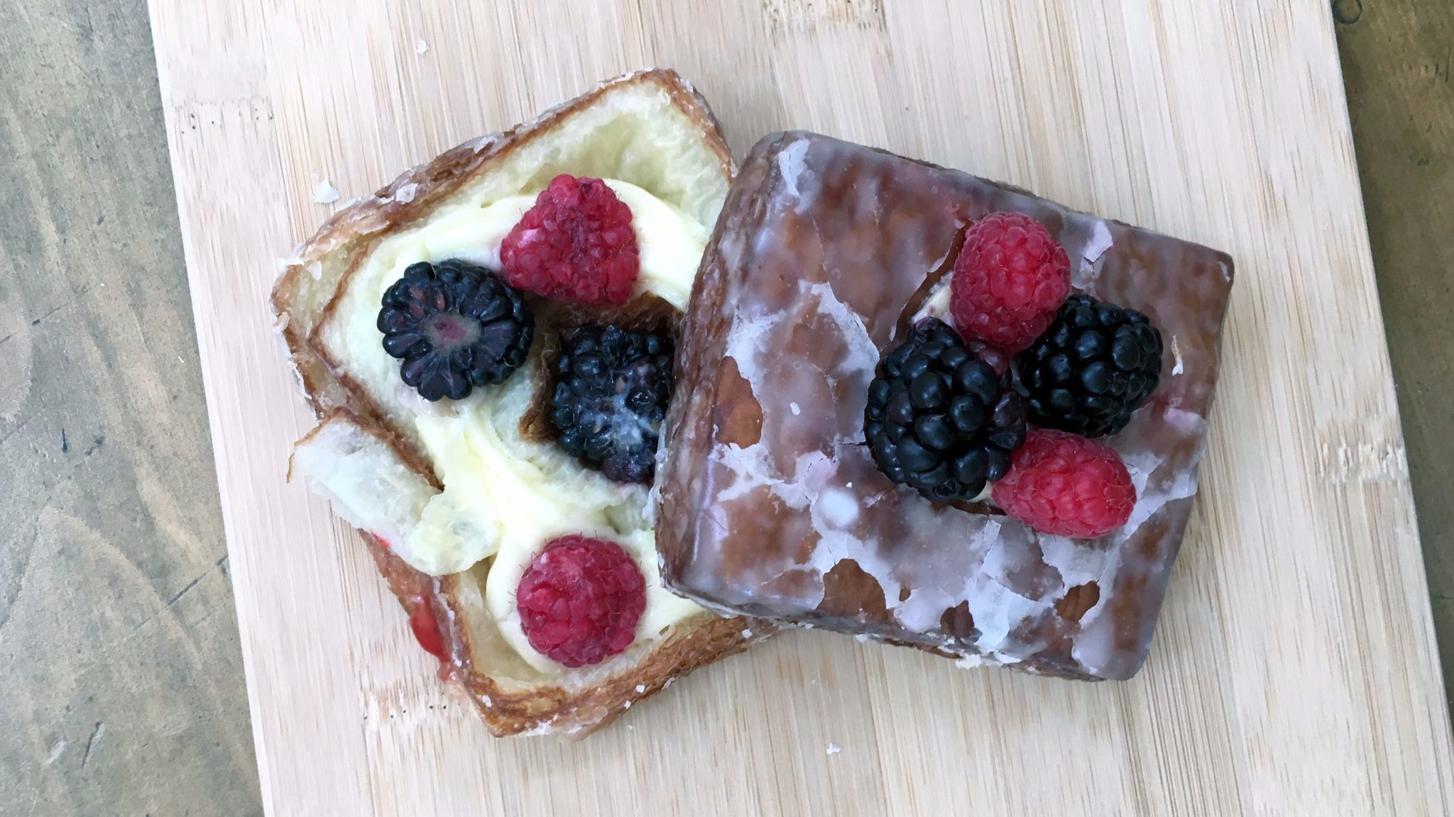 Custard and berries croissant doughnut from Colorado Donuts.