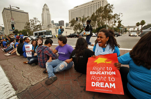 Demonstrators rallying in support of DACA in 2012. (Al Seib / Los Angeles Times)