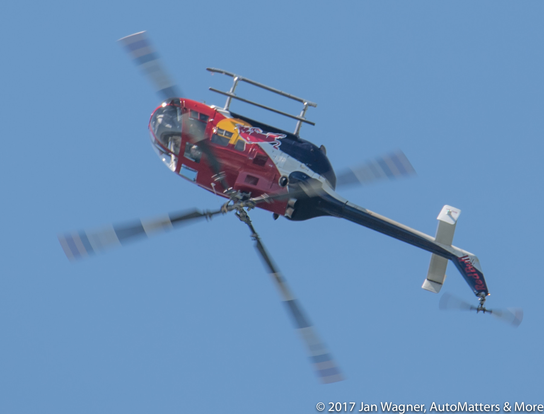 Bo105 aerobatic helicopter demonstration of death-defying looping flight