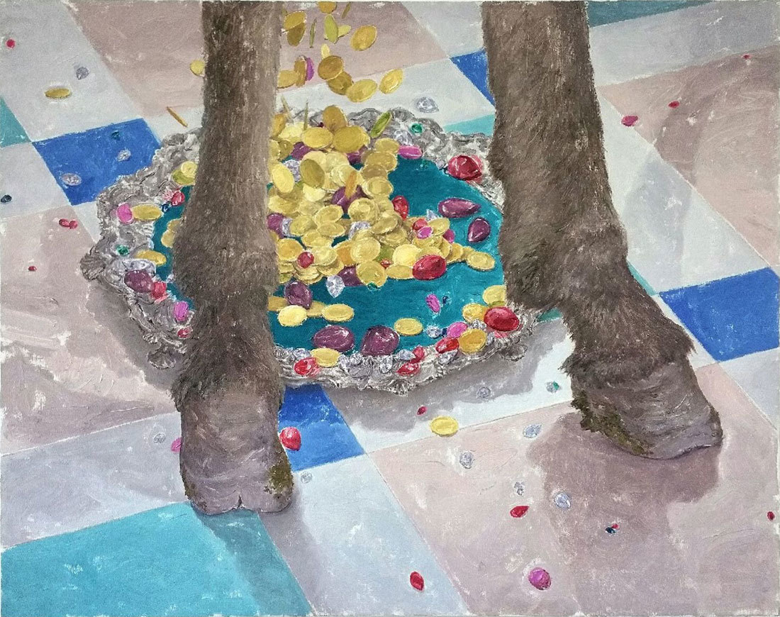 Aramis Gutierrez, “Donkey,” 2015, oil  on canvas.