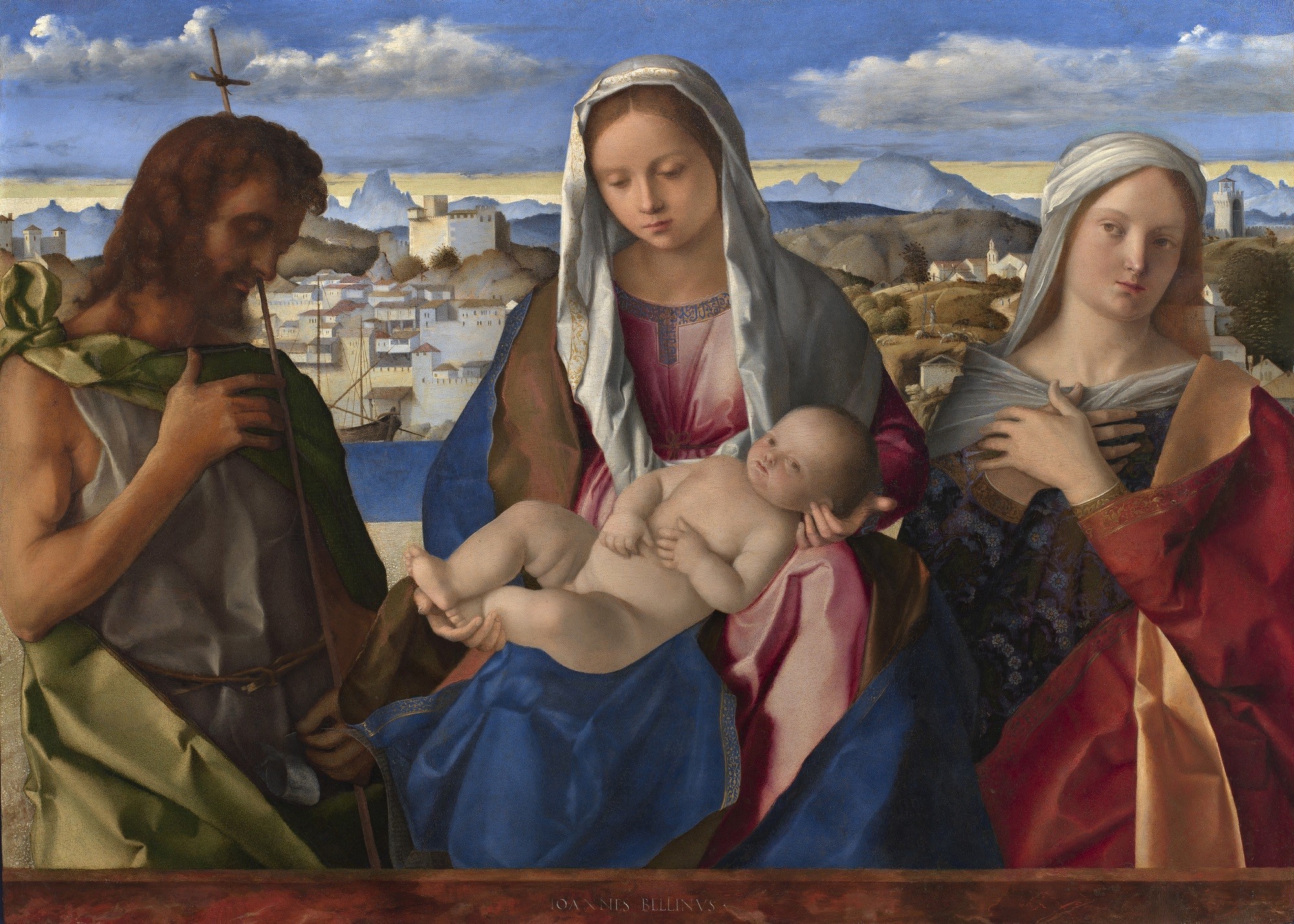Giovanni Bellini, "Virgin and Child With Saint John the Baptist and a Female Saint in a Landscape," circa 1501.
