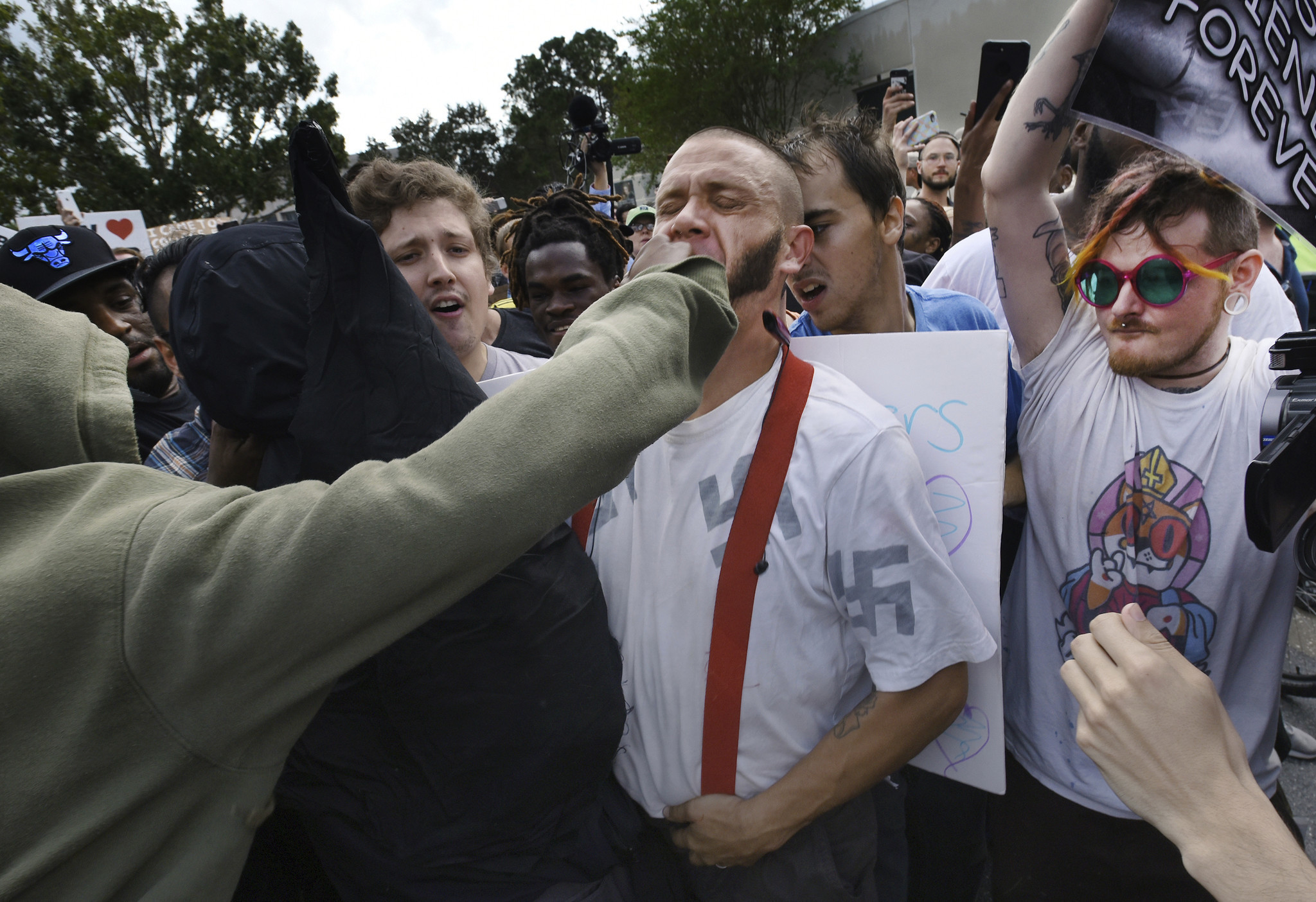 'Why do you hate me?' black protester asked white nationalist. 'I don't
