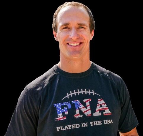 Drew Brees aims to take Football 'N' America nationwide--teams are currently playing in New Orleans and Baton Rouge, Louisiana.