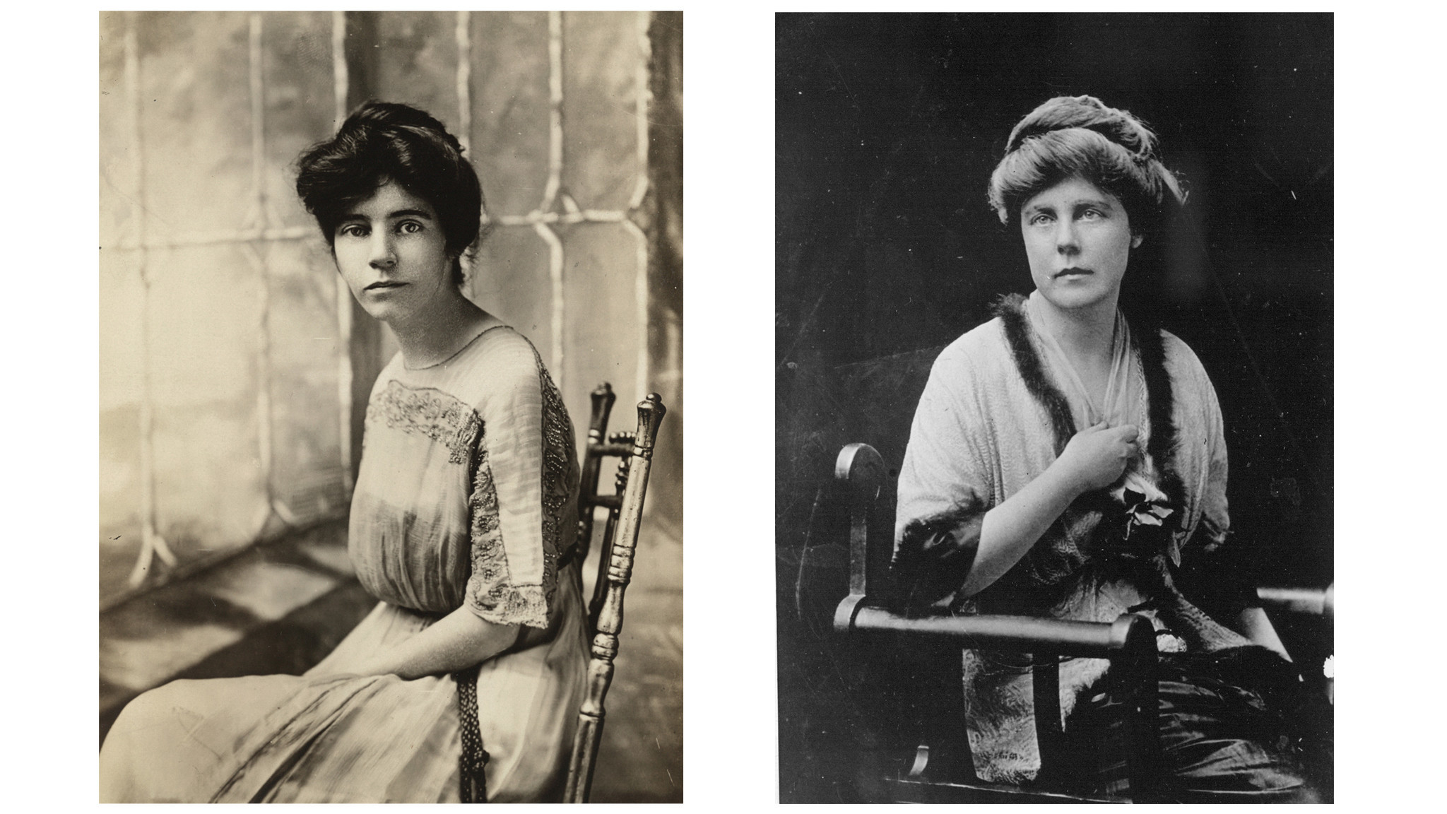 Alice Paul, left, national chairman of the Congressional Union for Woman Suffrage, and Lucy Burns, vice chairman of the organization  in 1913