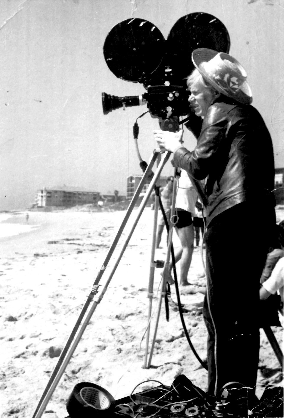 Andy Warhol on the beach at WindanSea, May 1968
