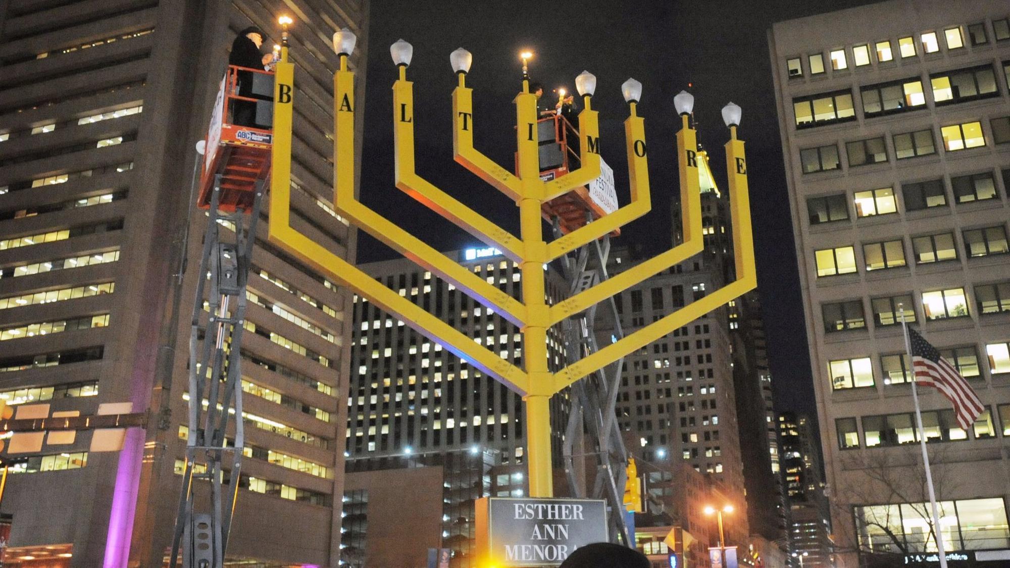 Menorah lighting in downtown Baltimore marks start of Hanukkah ...