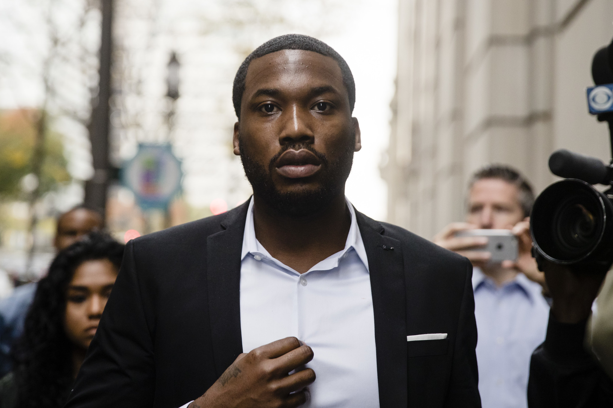 FILE - In this Nov. 6, 2017 file photo rapper Meek Mill arrives at the criminal justice center in Ph