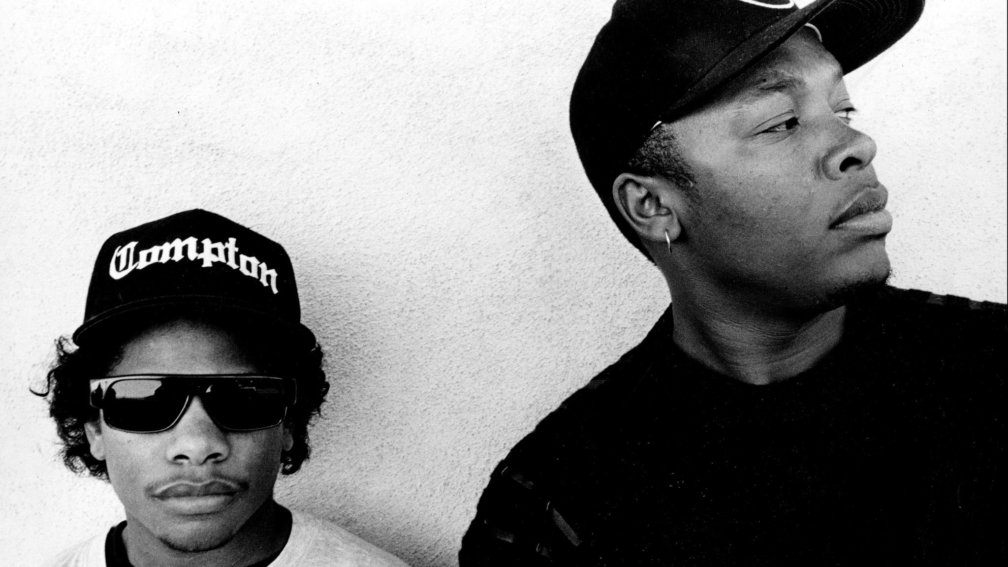 N.W.A.'s Easy-E, left, and Dr. Dre