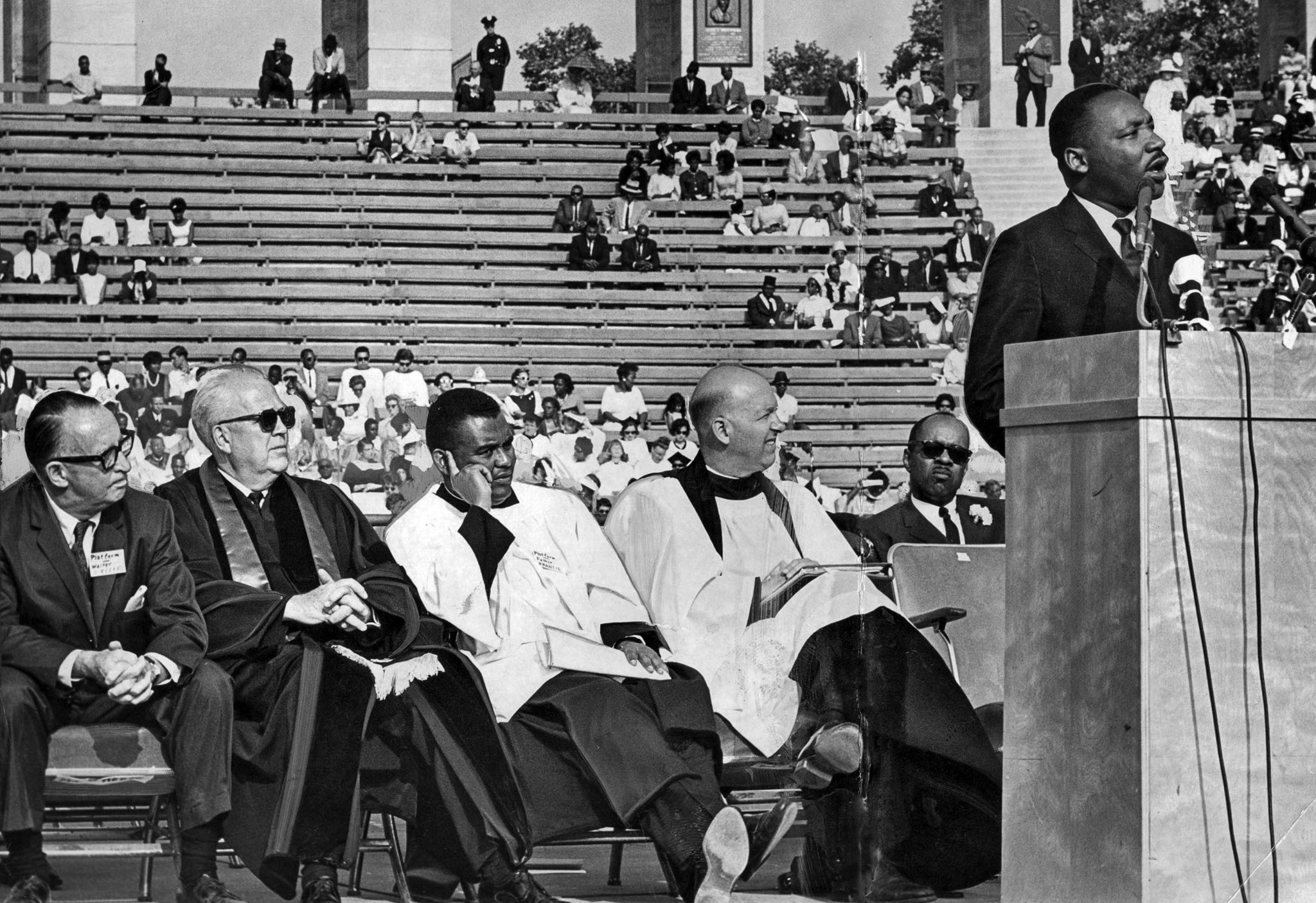 May 31, 1964: Dr. Martin Luther King, Jr. speaks at a civil rights rally at the Memorial Coliseum.
