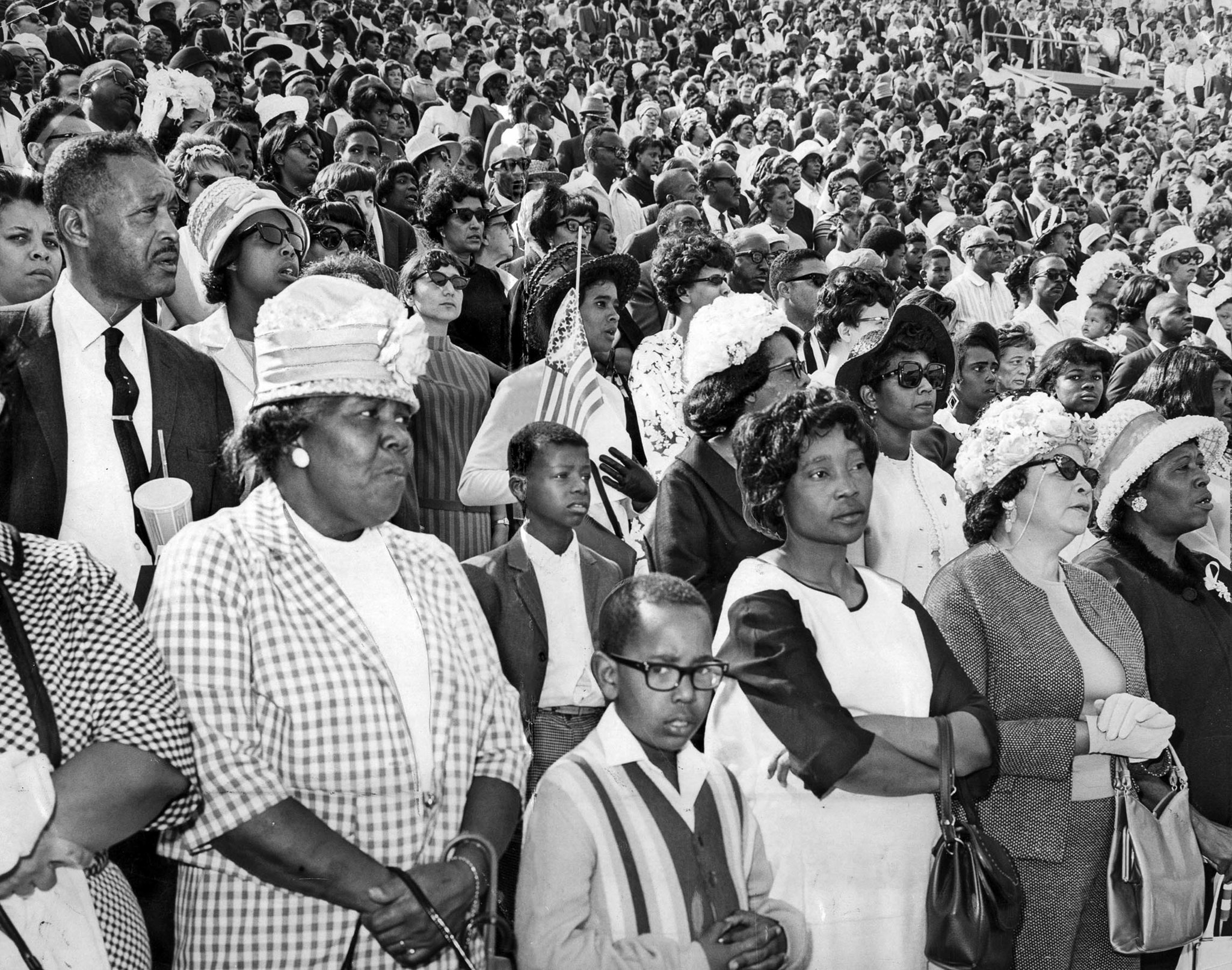 Apr. 7, 1968: A crowd of over 20,000 attends memorial at the Coliseum for Dr. Martin Luther King fol
