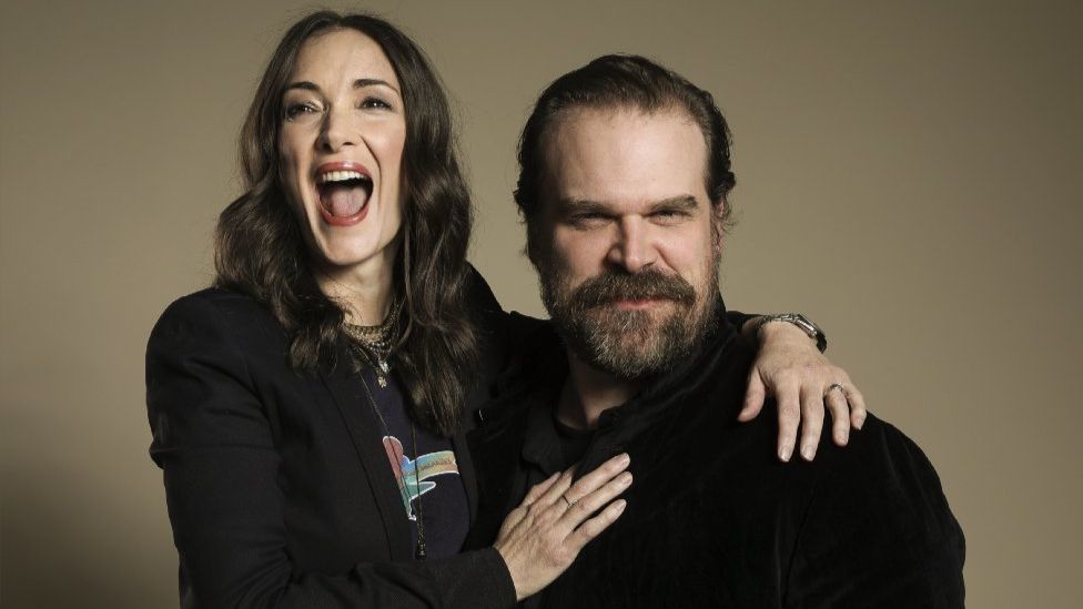 Winona Ryder and David Harbour.