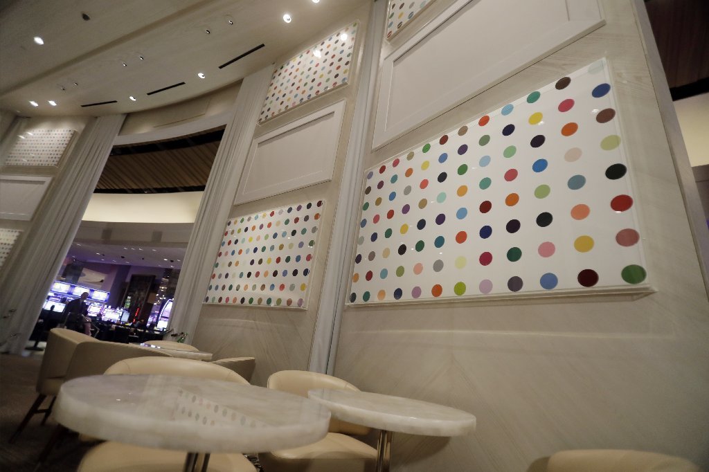 The Unknown Bar, at the Palms Casino Resort, also features Damien Hirst's spot paintings.