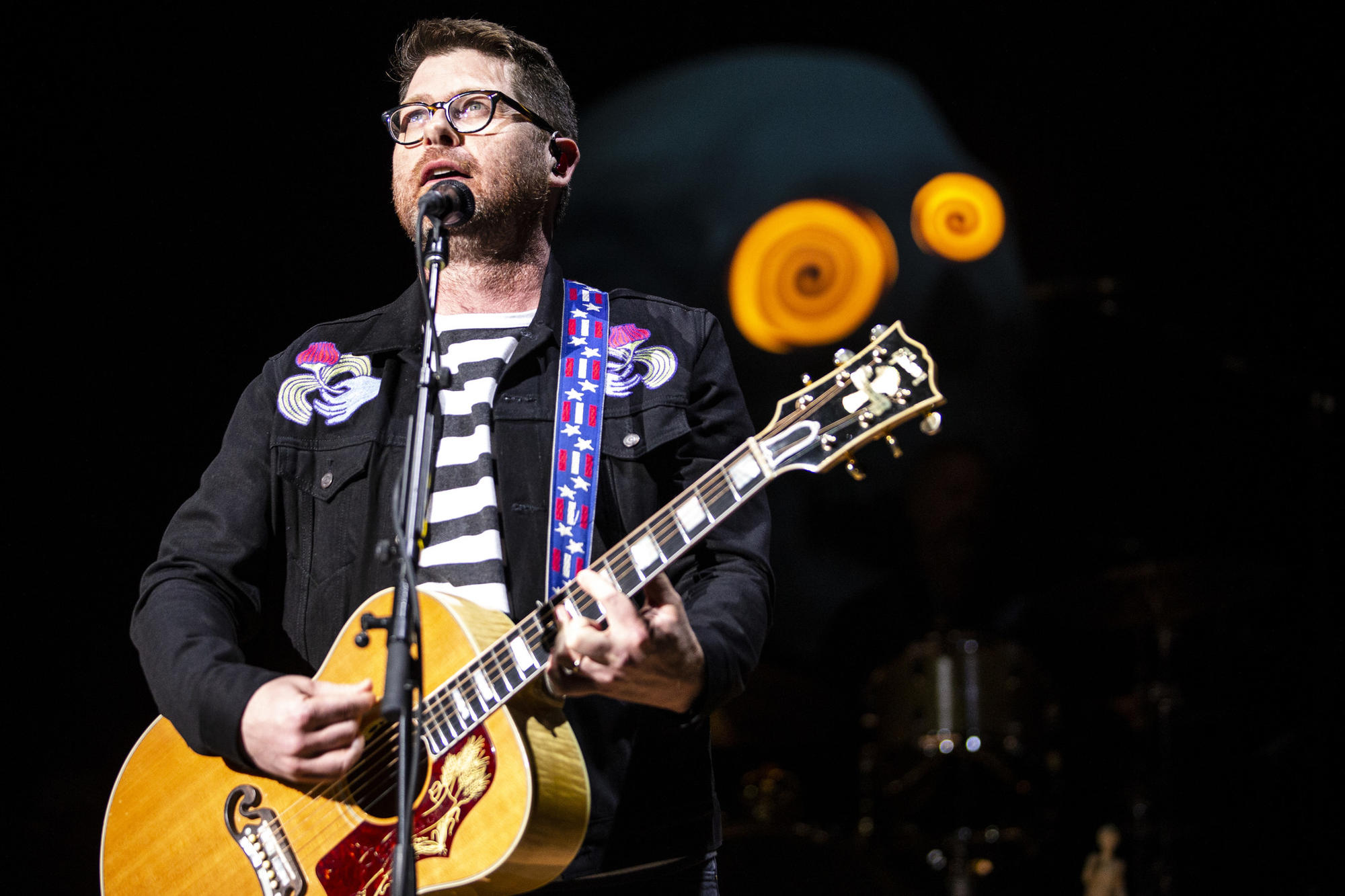 Colin Meloy of the Decemberists during a performance at the Red Rocks Amphitheater.