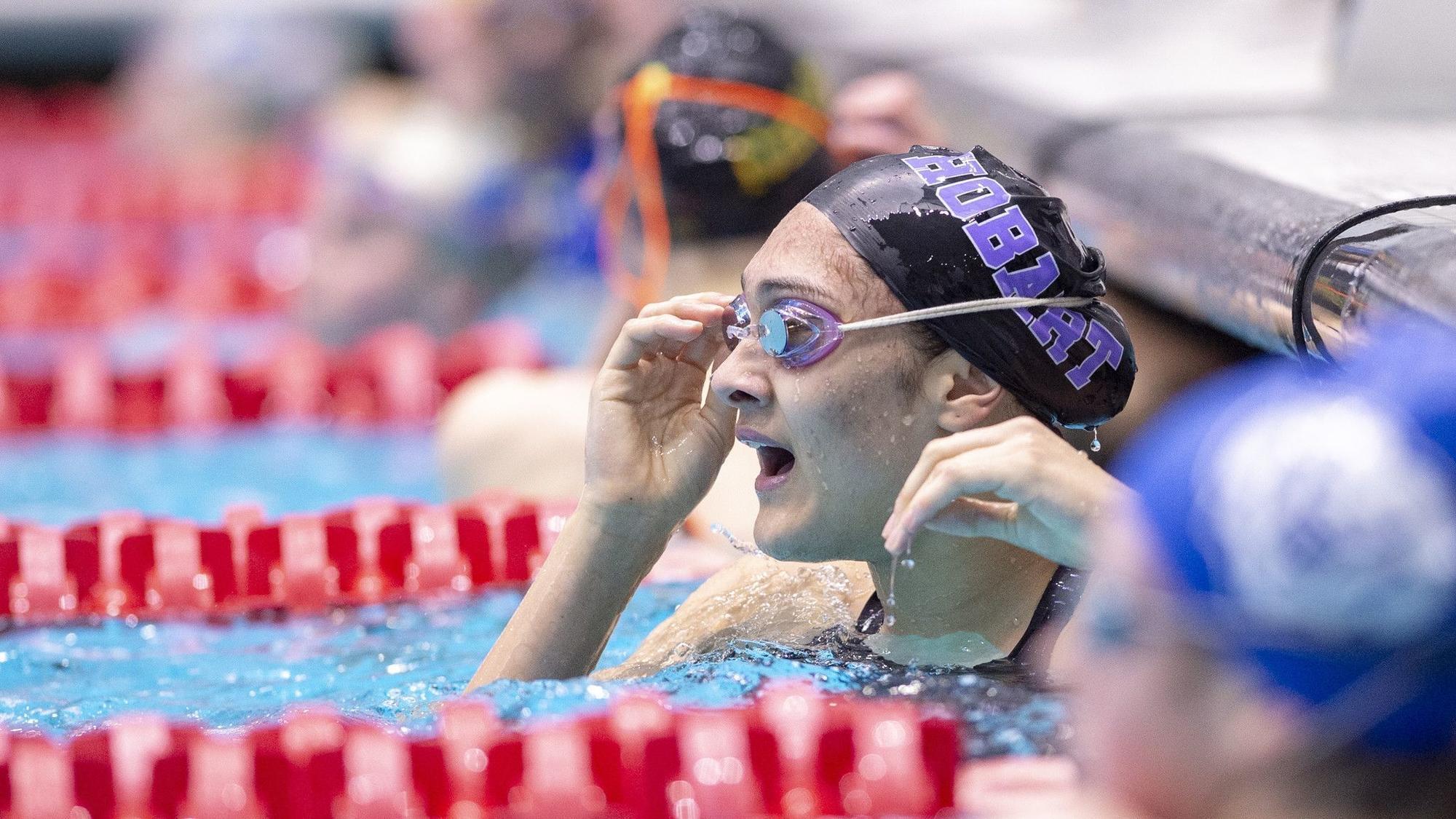 Time now for Wright: Hobart sophomore Emma Wright wins swimming program’s first state title