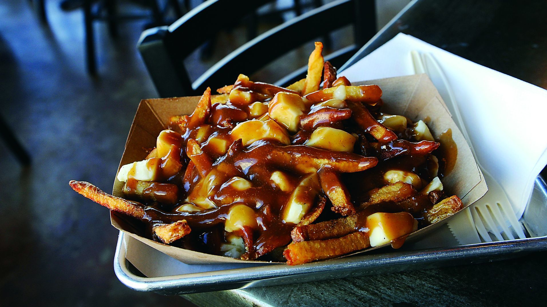 Baltimore, MD--February 20, 2015-- This is the Classique Poutine at Clark Burger, a new restaurant a