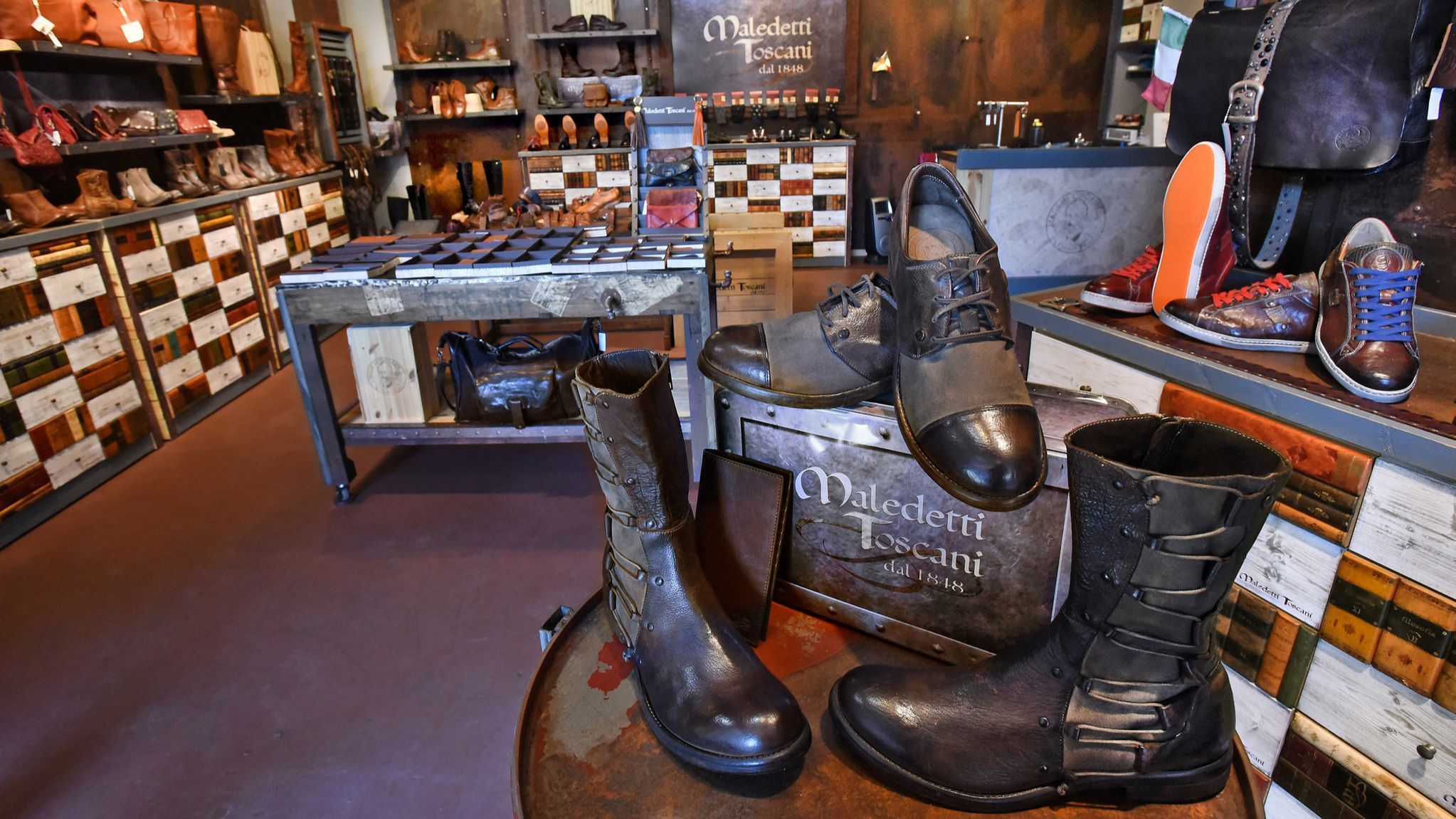 Maledetti Toscani, a Greenspring Station shop specializing in imported shoes and leather goods made